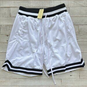 White and Black Mesh Athletic Shorts NWT